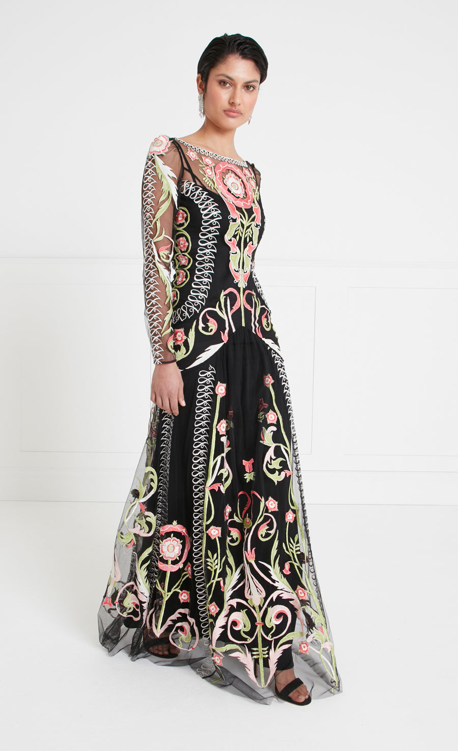 Alessia Sleeved Dress - Black